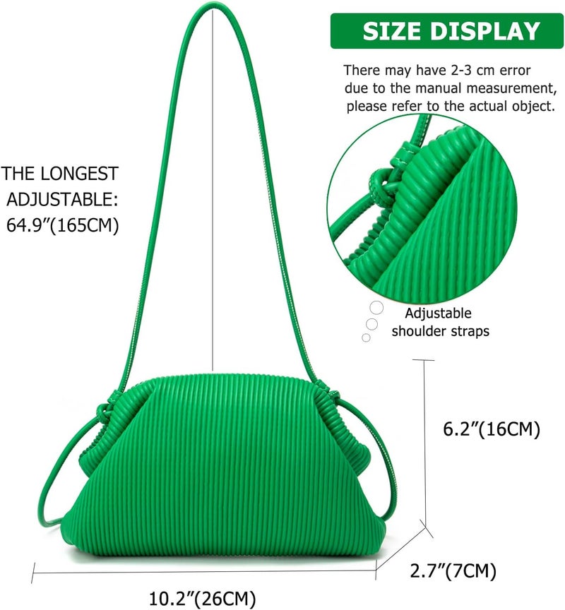 KingTo Store Clutch Purses for Women, Soft Cloud Bag Fashion Dumpling with Ruched Pouch Handbag for Crossbody Shoulder - Image 3